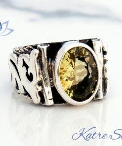 Lemon Quartz Ring, Yellow Stone Ring, Quartz Jewelry, Lemon Quartz Healing, Cocktail Ring, Citrine Rings, Gift for Men