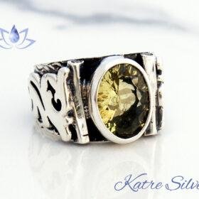 Lemon Quartz Ring, Yellow Stone Ring, Quartz Jewelry, Lemon Quartz Healing, Cocktail Ring, Citrine Rings, Gift for Men