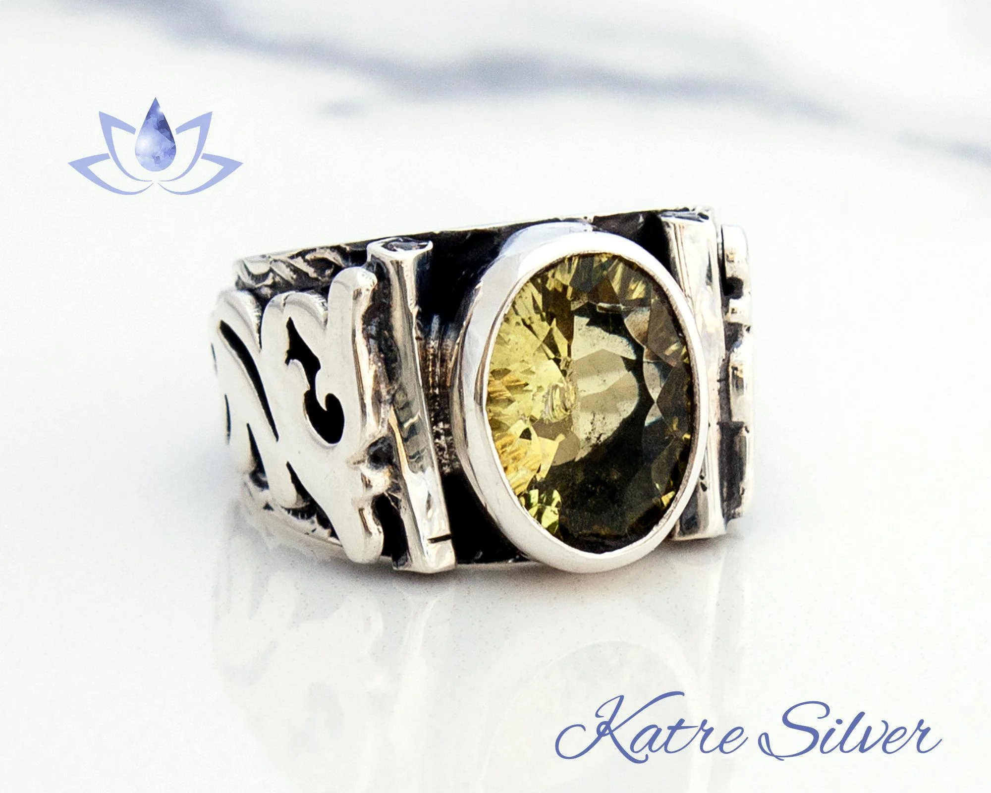 Lemon Quartz Ring, Yellow Stone Ring, Quartz Jewelry, Lemon Quartz Healing, Cocktail Ring, Citrine Rings, Gift for Men