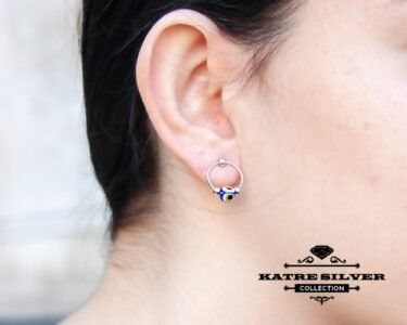 Delicate Evil Eye Stud Earrings 925 Sterling Silver – Tiny Dainty Minimal Earrings Protection Jewelry Gift for Her - Image 2