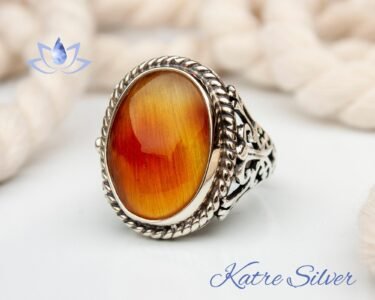 Amber Ring, Vintage Silver Ring, Naturel Baltic Amber Ring, Mens Ring with Gemstone, Handmade Men Jewelry, Rings for Men, Mens Accessory - Image 5