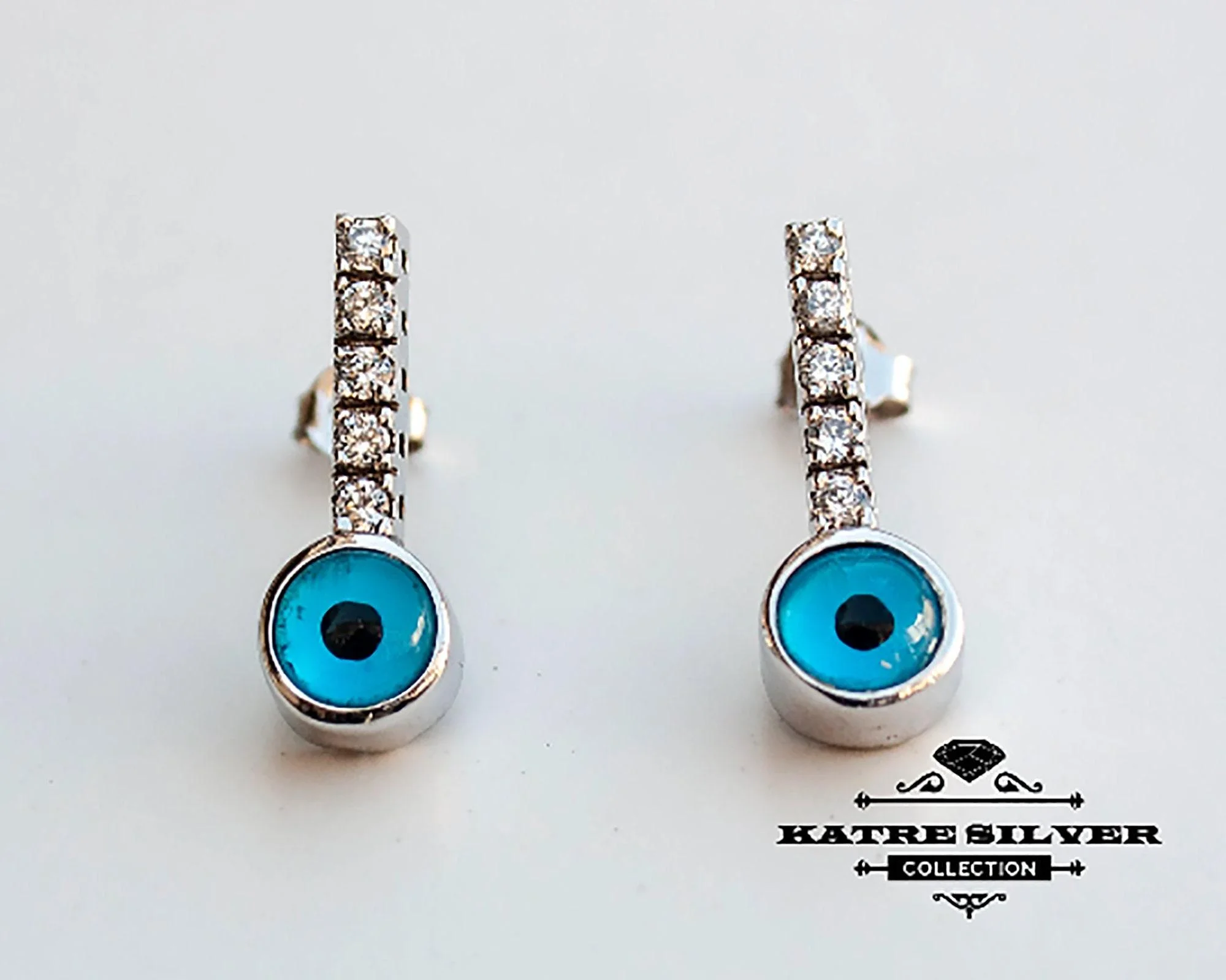 Dainty Evil Eye Studs, Protection Earrings, Evil Eye Earring, Silver Evil Eye, Evil Eye Jewelry, Delicate Earrings, Unique Earrings