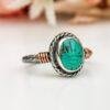 Antique Style Ring, Turquoise Stone Ring, Insect Bug Rings, Scarab Rings, Egyptian Symbol, 925 Sterling Silver, Dainty Rings For Women