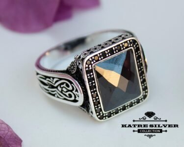 Ottoman Men 925K Silver Ring, Turkish Ring, Onyx Men Ring, Mens Stone Ring, Black Stone Ring, Statement Ring, Mens Silver Ring, Gift for Men - Image 7