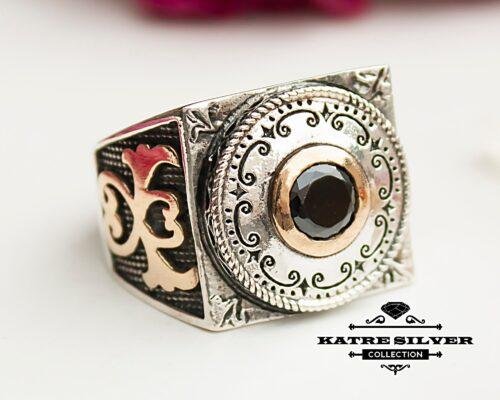 Mens Handmade Ring, Turkish Handmade Silver Men Ring, Ottoman Mens Ring, Onyx Men Ring, 925k Sterling Silver Ring, Gift for Him