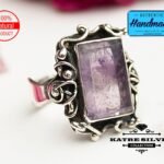 Raw Amethyst Unique Woman Ring, Purple Stone Ring, Purple Amethyst Ring, Silver Amethyst Ring, Statement Ring, Amethyst Jewelry