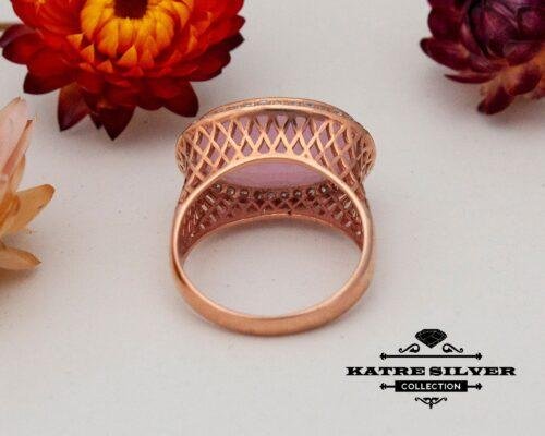 Statement Rose Quartz Ring, Pink Quartz Ring, Sterling Silver Ring, Pink Ring, Quartz Ring, Pink Stone Ring, Gift for Her - Image 8