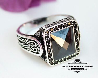 Ottoman Men 925K Silver Ring, Turkish Ring, Onyx Men Ring, Mens Stone Ring, Black Stone Ring, Statement Ring, Mens Silver Ring, Gift for Men