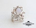 Unique Womens Ring Chalcedony Ring Sterling Silver Boho Jewelry Handcrafted Turkish Silver Rings Chalcedony Ring of Womens Silver Jewelry - Image 10