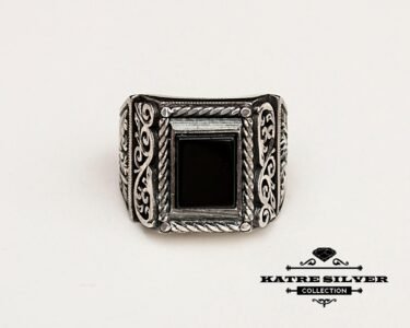 Best Black Stone Ring for Men 925 Sterling Silver – Ottoman Vintage Turkish Ring, Handmade Statement Jewelry Gift for Him - Image 3