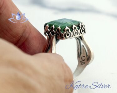 Mens Emerald Ring, Natural Green Emerald, Ethical Mens Ring, Rustic Mens Ring, Game of Thrones Ring, Amazing Design, Birthstone Men Ring - Image 9