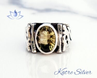 Best Lemon Quartz Ring 925 Sterling Silver – Yellow Gemstone Cocktail Ring, Handmade Statement Jewelry Gift for Men Women - Image 3