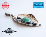 Genuine Turquoise Small Stone Pendant, Oxidized Pendant, Turquoise Pendant, Handmade Pendant, Gemstone Pendant, Green Turquoise - Image 7