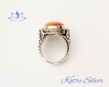 Amber Ring, Vintage Silver Ring, Naturel Baltic Amber Ring, Mens Ring with Gemstone, Handmade Men Jewelry, Rings for Men, Mens Accessory - Image 9