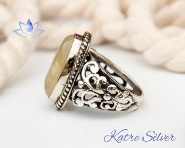 Precious Rare Yellow Amber, Baltic Amber Ring, Man Silver Large Amber Stone Ring, Hand Made Ring, 925k Sterling Silver, Gift for Him - Image 7