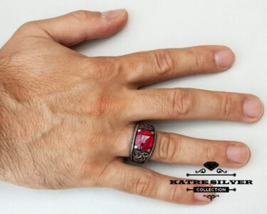 Best Amber Silver Ring 925 Sterling Silver – Vintage Cognac Gemstone Ring, Handmade Statement Jewelry Gift for Her - Image 2