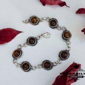 Natural Baltic Amber Bracelet, Genuine Baltic Amber Jewelry, Amber Sterling Silver Bracelet, Women's Jewelry, Romantic Stone Gift