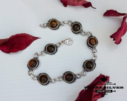 Natural Baltic Amber Bracelet, Genuine Baltic Amber Jewelry, Amber Sterling Silver Bracelet, Women's Jewelry, Romantic Stone Gift