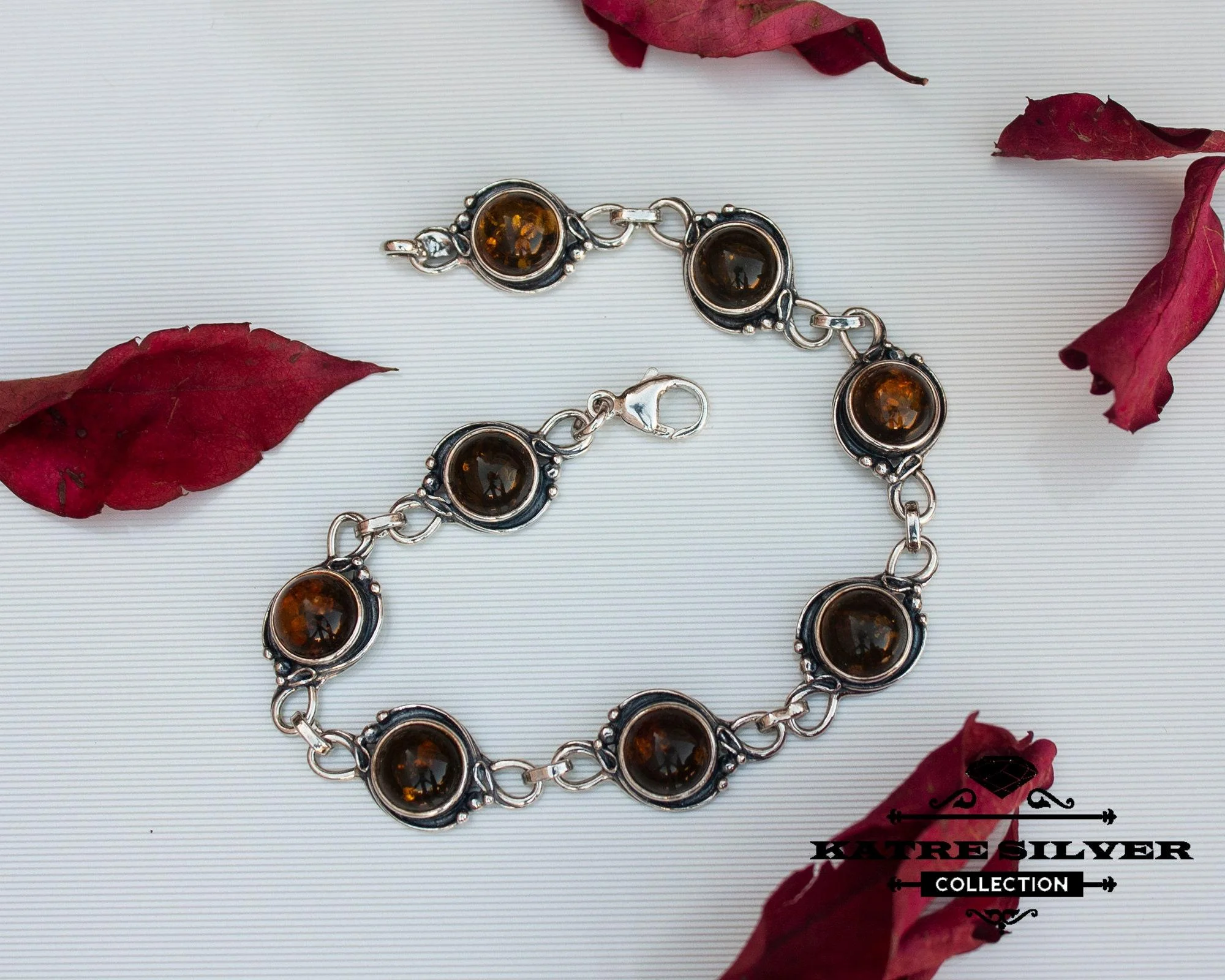 Natural Baltic Amber Bracelet, Genuine Baltic Amber Jewelry, Amber Sterling Silver Bracelet, Women's Jewelry, Romantic Stone Gift