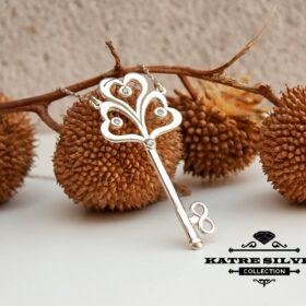 Infinity Heart Key Necklace, Custom Key Necklace, Dainty Infinity, Antique Key Necklace, Key to My Heart, Heart Key Necklace