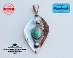 Genuine Turquoise Small Stone Pendant, Oxidized Pendant, Turquoise Pendant, Handmade Pendant, Gemstone Pendant, Green Turquoise - Image 4