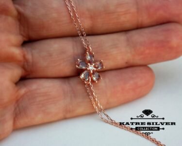 Rose Turkish Diaspore Flower Bracelet, Turkish Bracelet, Flower Bracelet, Flower Jewelry, Floral Bracelet, Silver Bracelet, Summer Bracelet - Image 8