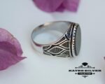 Nacre Ottoman Mens Ring, Men 925K Silver Ring, Turkish Ring, Shell Ring, Mens Stone Ring, Statement Ring, Mens Silver Ring, Silver Men Ring - Image 6