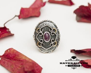 Raw Ruby Ring, Natural Ruby Rings, Oval Ruby Ring, Ruby Ring Silver, Silver Ruby Ring, Red Ruby Ring, Ruby Jewelry, Statement Ring, Red Ring - Image 3