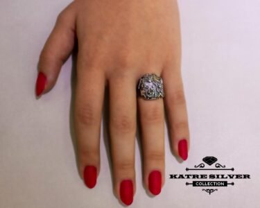 Unique Womens Natural Emerald Ring, Handmade Ring, Designer Ring, Anniversary Ring, Women Ring, Beautiful Ring, Gift Ring, Green Ring - Image 6