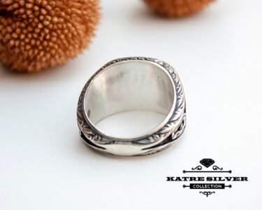 Best Amber Silver Ring 925 Sterling Silver – Vintage Cognac Gemstone Ring, Handmade Statement Jewelry Gift for Her - Image 6