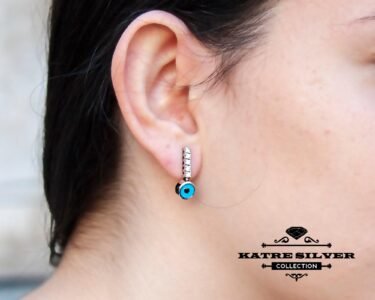 Elegant Evil Eye Stud Earrings 925 Sterling Silver – Dainty Protection Earrings Minimal Jewelry Gift for Her - Image 2