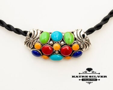 Best Multistone Pendant 925 Sterling Silver – Colorful Gemstone Necklace, Handmade Vintage One of a Kind Jewelry Gift for Her - Image 3