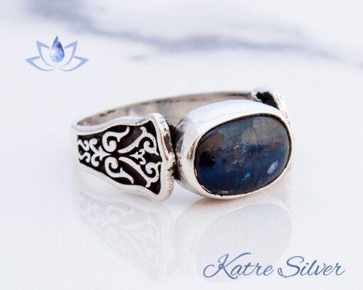 Blue Kyanite Gemstone Ring, Kyanite Gemstone, Kyanite Jewelry, Unique Design Ring, Handmade Jewelry, 925 Sterling Silver, Ring of Men
