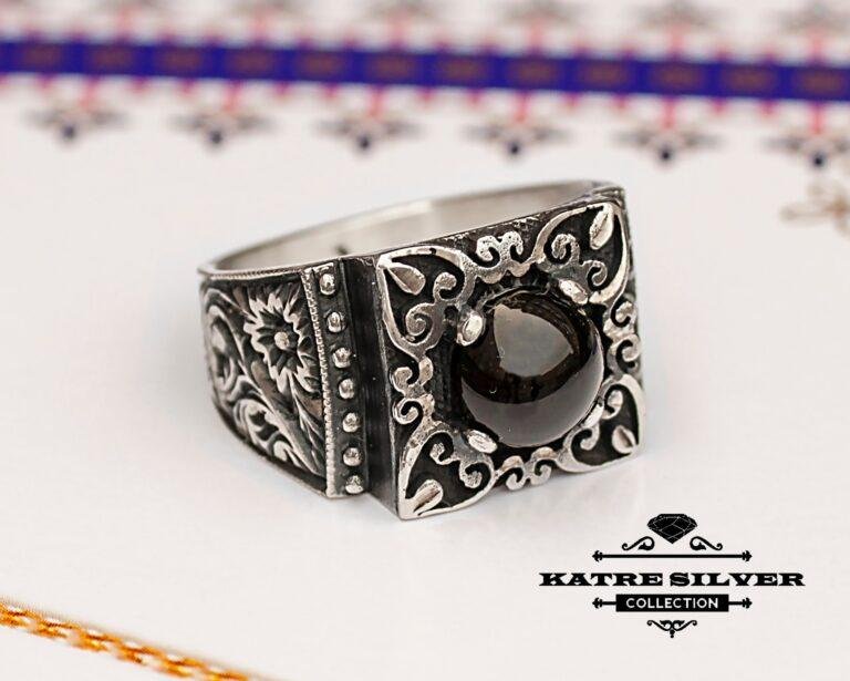 Vintage Black Solitaire Turkish Ring, Ottoman Ring, Black Stone Ring, Handmade Ring, Boho Ring, Gift Ring, Designer Ring, Statement