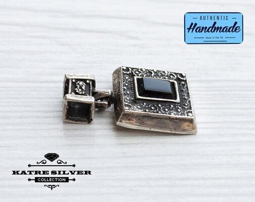 Vintage Silver Black Onyx Pendant, Silver Onyx Pendant, Black Onyx Necklace, Onyx Pendant, Onyx Necklace, Onyx Jewelry, Black Onyx, Black - Image 7