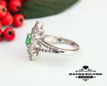 Stunning Green Opal Silver Ring 925 Sterling Silver – Handmade Vintage Gemstone Ring, Unique Statement Jewelry Gift for Her - Image 4