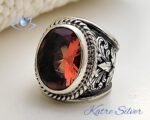 Mens Handmade Ring, Turkish Handmade Silver, Ottoman Mens Ring, Diaspore Ring, Sultanite Men Ring, Gift for Him, 925k Sterling Silver - Image 4