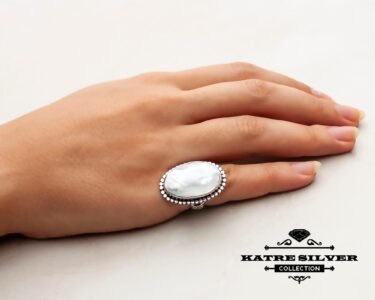 Best Natural Shell Ring 925 Sterling Silver – White Boho Bali Ring, Handmade Ocean Statement Jewelry Gift for Her - Image 2