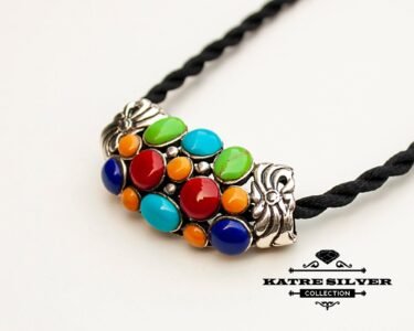 Best Multistone Pendant 925 Sterling Silver – Colorful Gemstone Necklace, Handmade Vintage One of a Kind Jewelry Gift for Her - Image 4