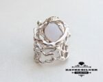 Unique Womens Ring Chalcedony Ring Sterling Silver Boho Jewelry Handcrafted Turkish Silver Rings Chalcedony Ring of Womens Silver Jewelry - Image 8