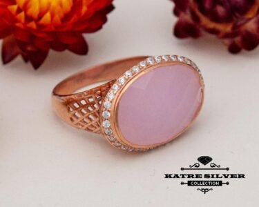 Best Rose Quartz Silver Ring 925 Sterling Silver – Pink Gemstone Statement Ring, Handmade Romantic Jewelry Gift for Her - Image 3
