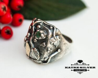 Unique Womens Natural Emerald Ring, Handmade Ring, Designer Ring, Anniversary Ring, Women Ring, Beautiful Ring, Gift Ring, Green Ring - Image 3