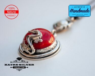 Red Coral Pendant Seahorse Necklace, Seahorse Jewelry, Red Coral Necklace, Coral Pendant, Coral Necklace, Red Coral Jewelry - Image 10