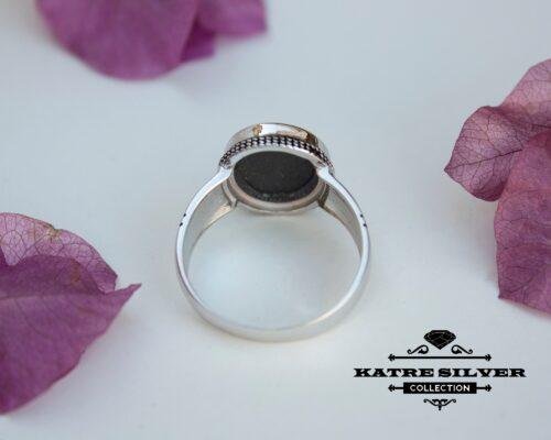 Nacre Men 925K Silver Ring, Ottoman Mens Ring, Authentic Ring, Turkish Ring, Statement Ring, Mens Silver Ring, Handmade Ring, 925 Silver Ring - Image 9