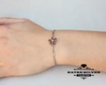 Turkish Diaspore Flower Bracelet, Turkish Bracelet, Flower Bracelet, Flower Jewelry, Floral Bracelet, Silver Bracelet, Summer Bracelet - Image 2