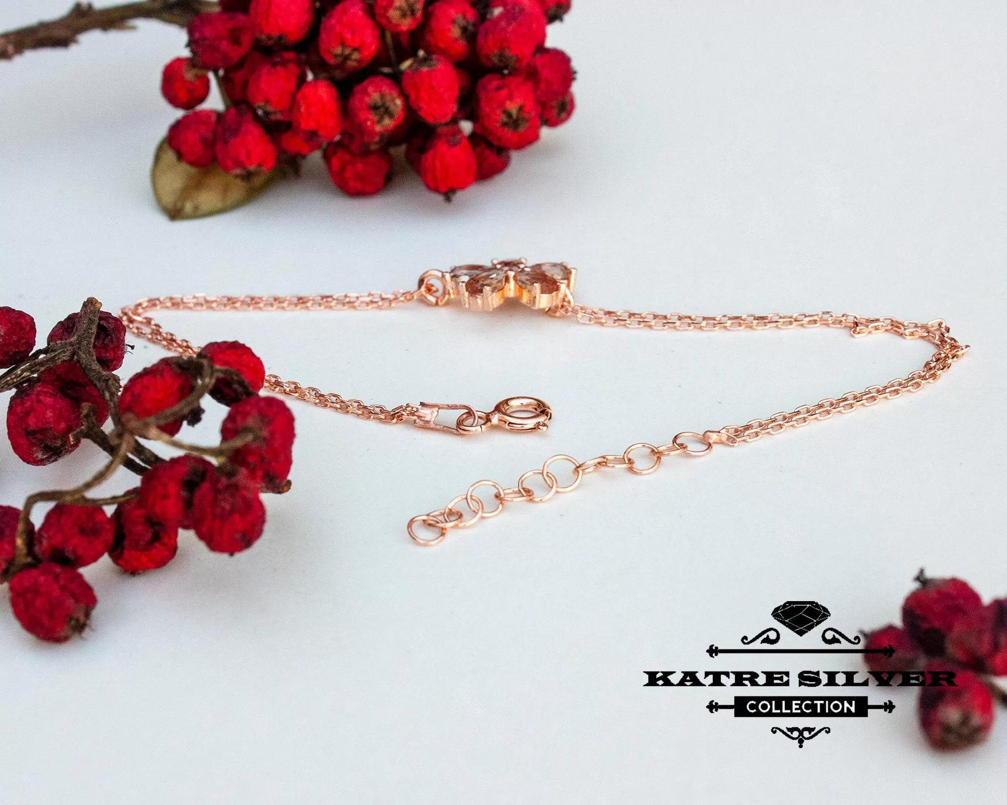 Rose Turkish Diaspore Flower Bracelet, Turkish Bracelet, Flower Bracelet, Flower Jewelry, Floral Bracelet, Silver Bracelet, Summer Bracelet - Image 7