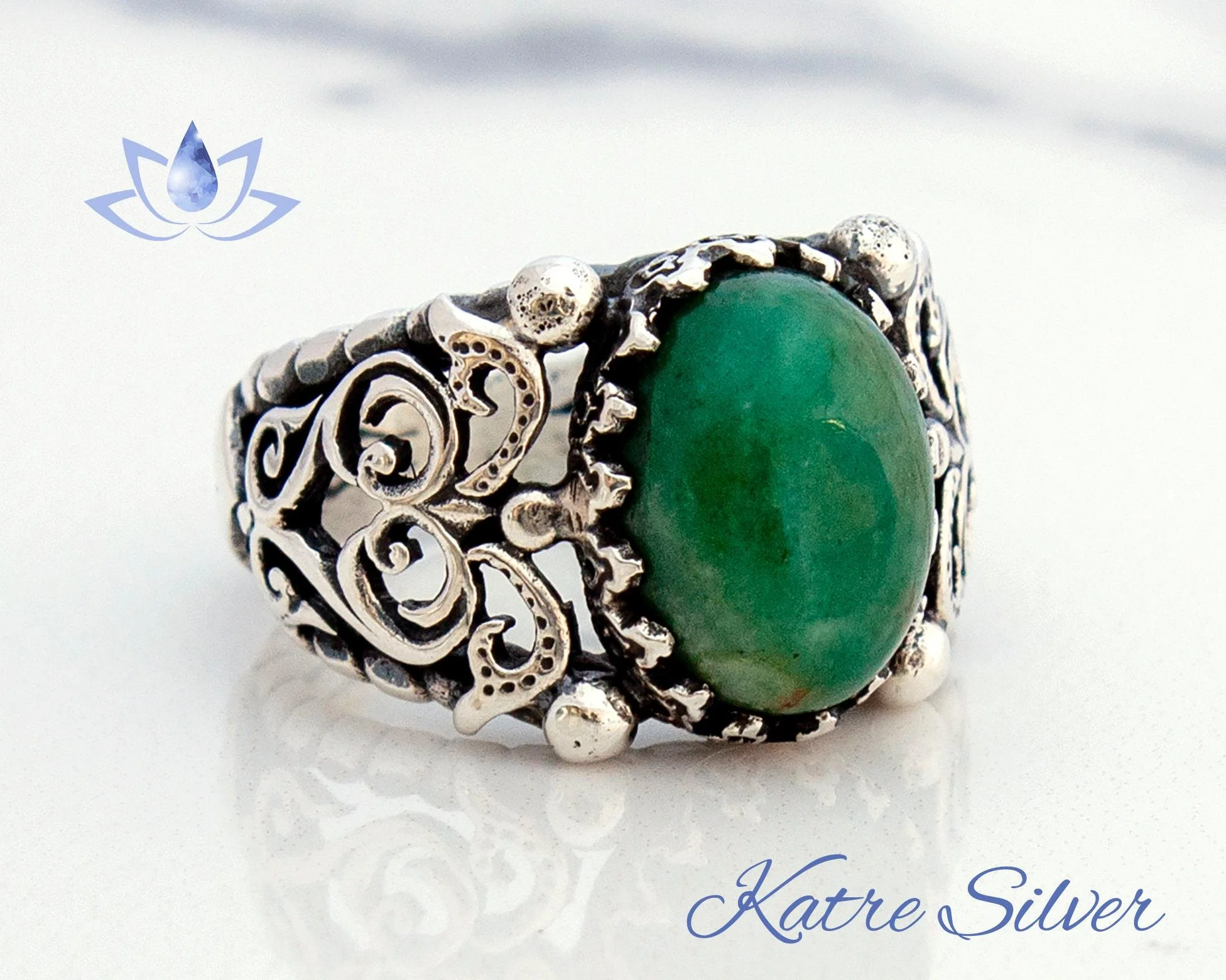 natural colombian emerald ring