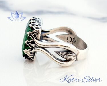 Mens Emerald Ring, Natural Green Emerald, Ethical Mens Ring, Rustic Mens Ring, Game of Thrones Ring, Amazing Design, Birthstone Men Ring - Image 6