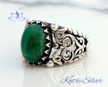 Best Natural Colombian Emerald Ring 925 Sterling Silver – Vintage Green Gemstone Ring, Handmade Luxury Jewelry Gift for Her - Image 5