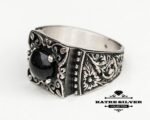 Vintage Black Solitaire Turkish Ring, Ottoman Ring, Black Stone Ring, Handmade Ring, Boho Ring, Gift Ring, Designer Ring, Statement - Image 4